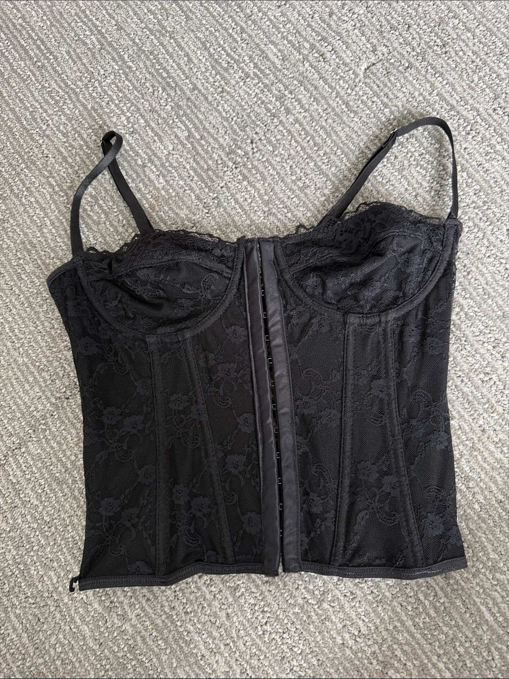 SHEIN Black Lace Bustier Tank Top